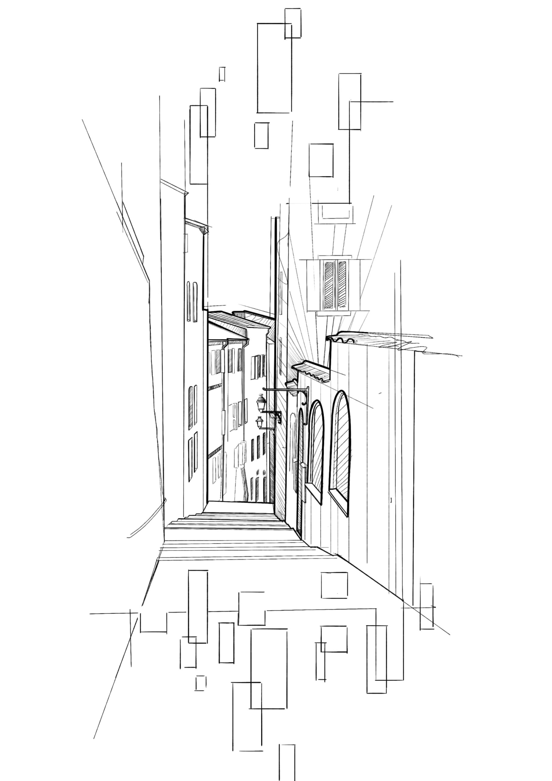 Lachwet Tattoo Tatouage sketch Nice Monaco Antibes architecture rue